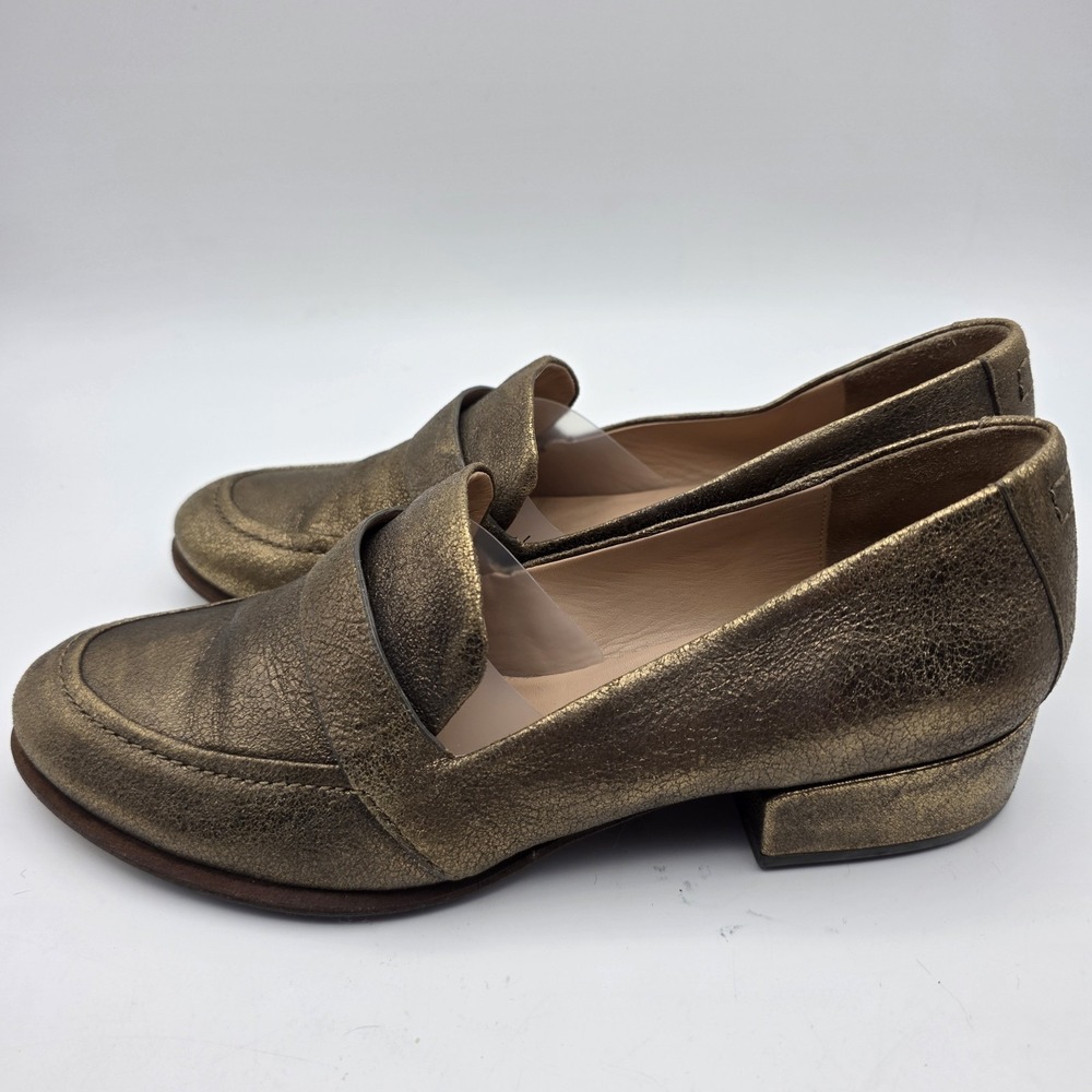 Vintage Belle Sigerson Morrison Effia Loafers‎ Women 8.5 Gold Metallic Designer - Picture 7 of 10